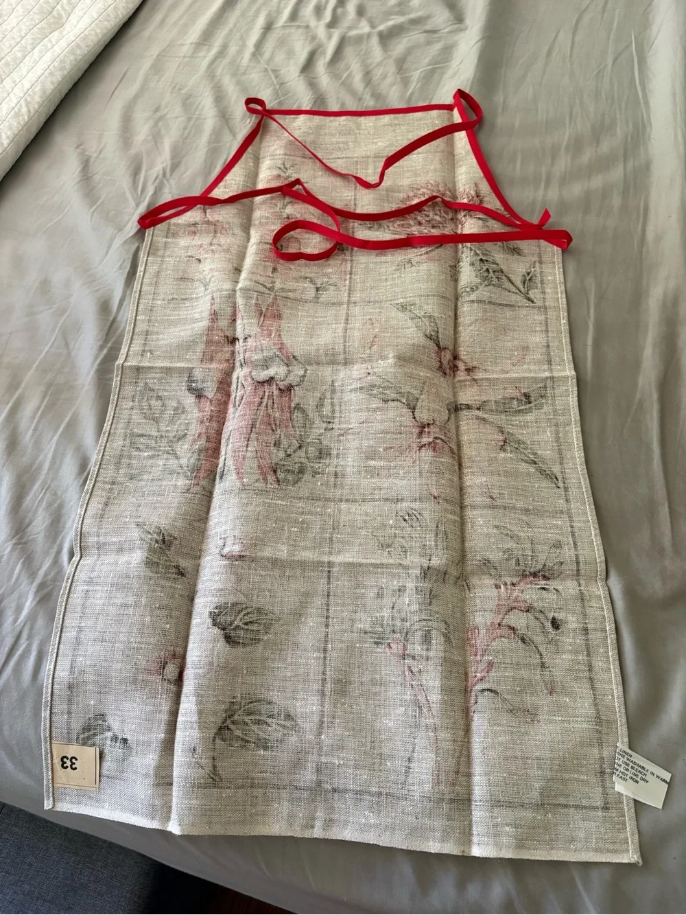 Vintage Attunga Australian Wildflowers Linen Apron Unique